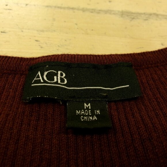 AGB Womens Ladies Maroon Burgundy Long Sleeve Pullover Tunic Sweater w/ Pockets - Picture 9 of 16